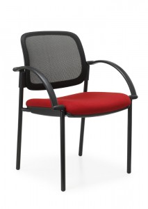 Venice Mesh Back. Curved Arms. 4 Leg Black Frame. Black Mesh Back. Any Fabric Seat